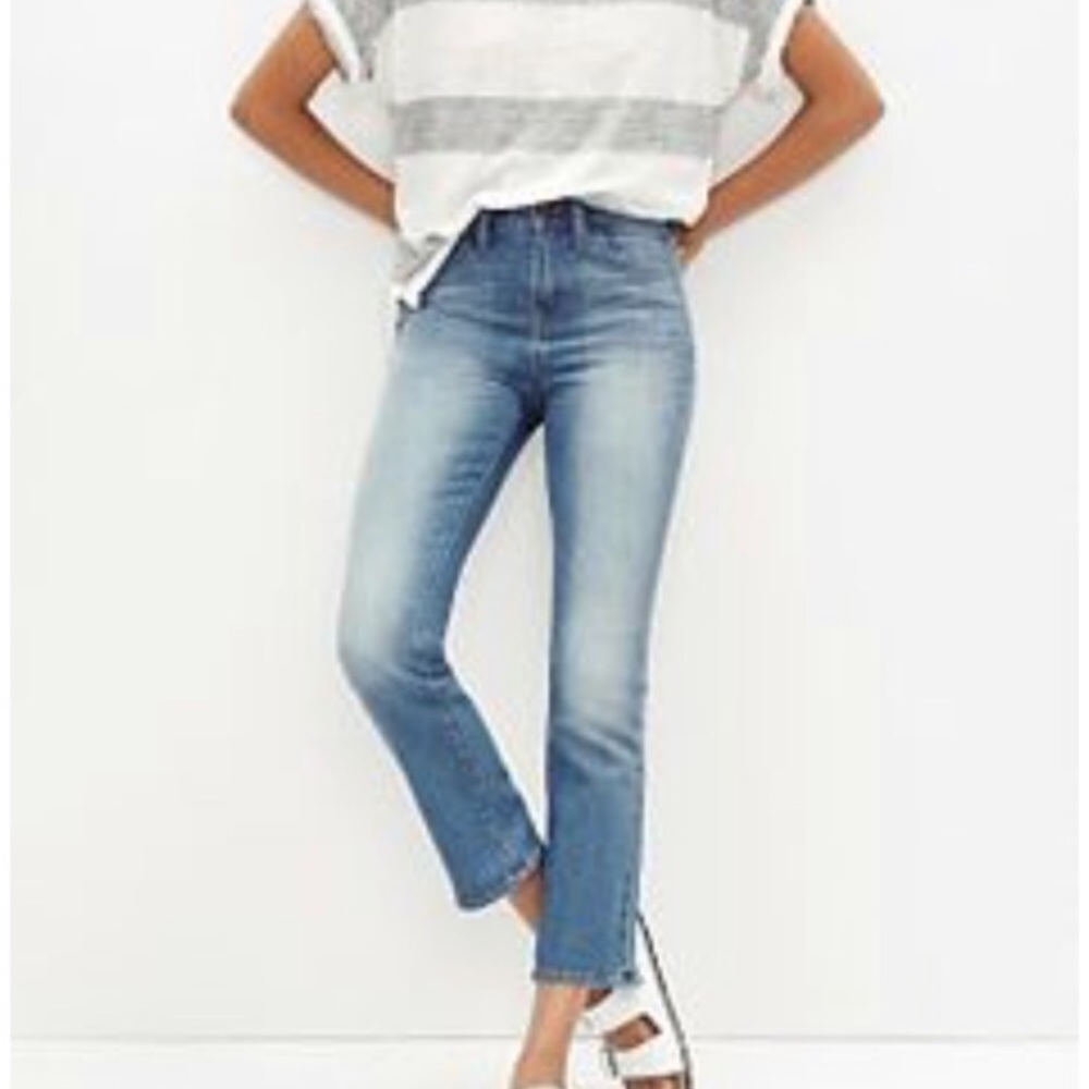 Madewell kick out crop jeans in thom wash